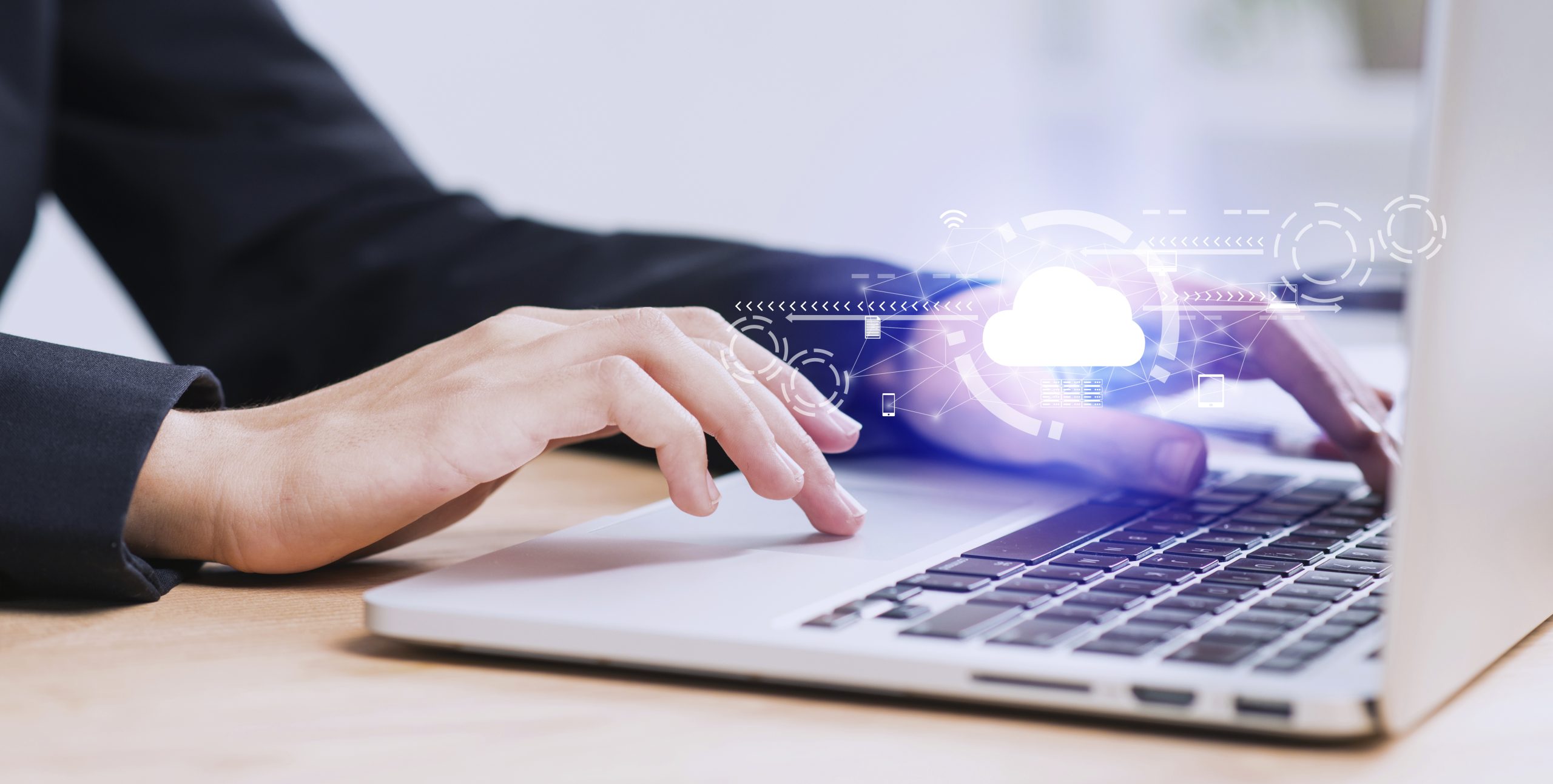 laptop-business-voip-lightning-communications Person in Oklahoma using Lightning Communications VOIP services for business