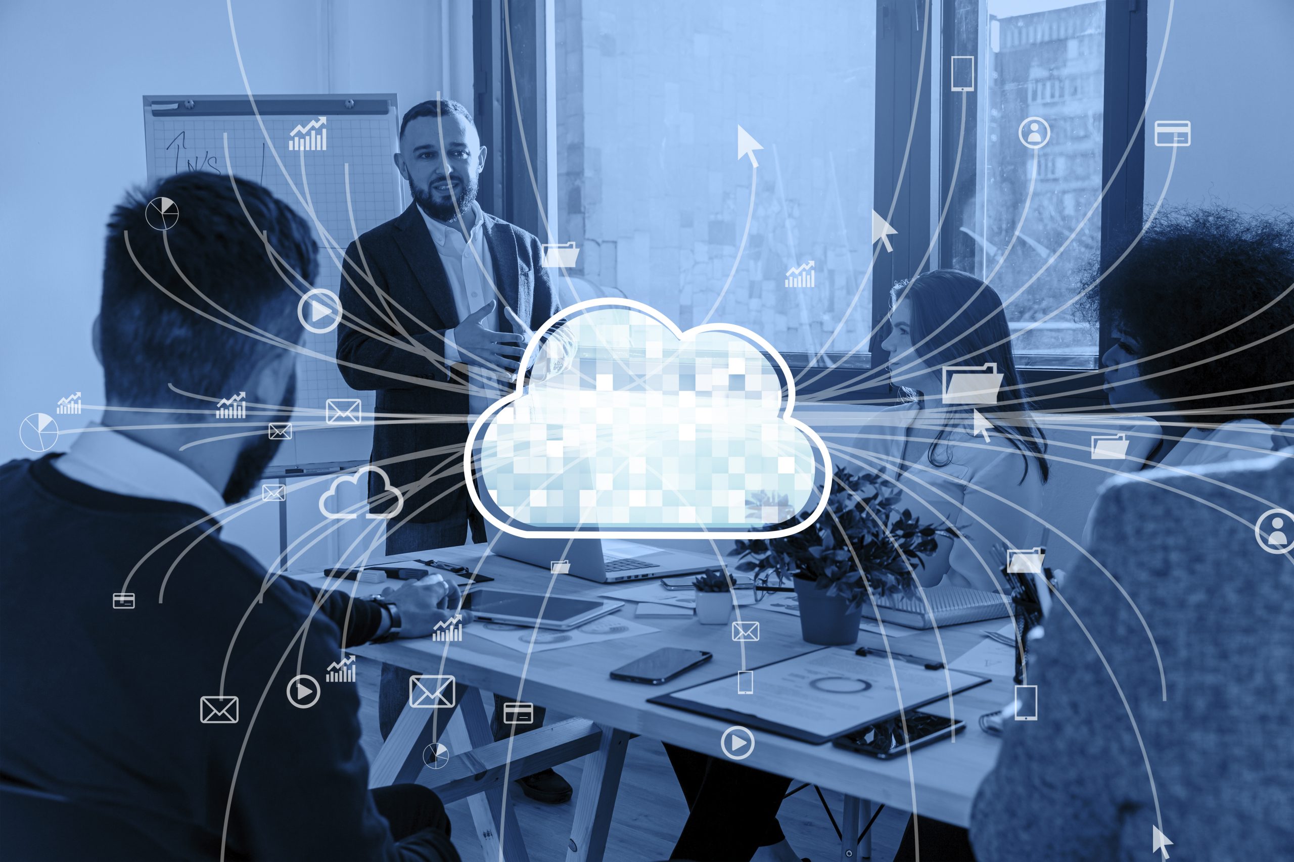 voip-lightning-communications People talking about IT and VOIP communications benefits at contable